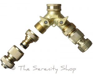 Darlac Hosepipe 2 Way Brass Y Connector Manifold Tap Kit